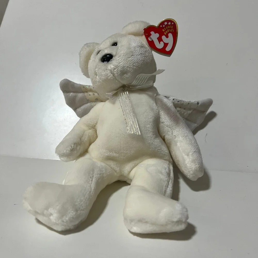 Ty Beanie Babies Angel Bear Lot Halo‎ Halo II Herald White Plush Wings 1998-2002